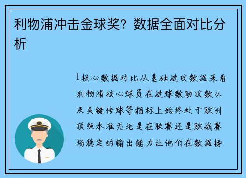 利物浦冲击金球奖？数据全面对比分析